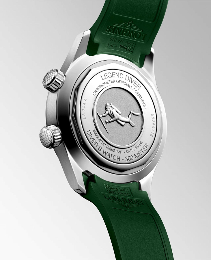 Часы Longines Legend Diver L3.764.4.06.9 — механические, металл сталь