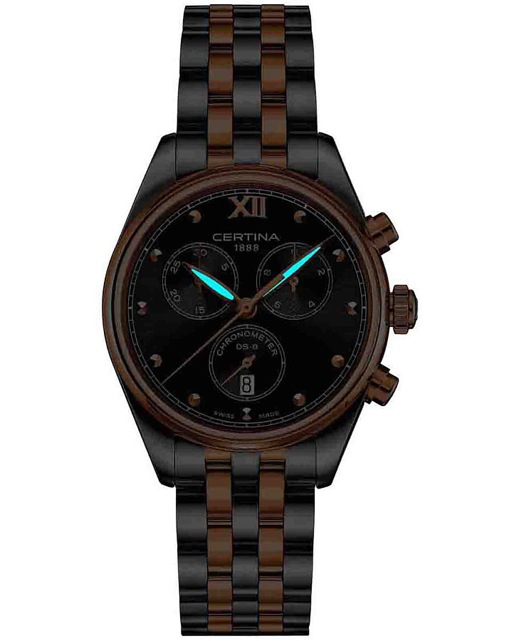 Часы Certina DS-8 Lady Chronograph C033.234.22.088.00 — серый, сталь металл