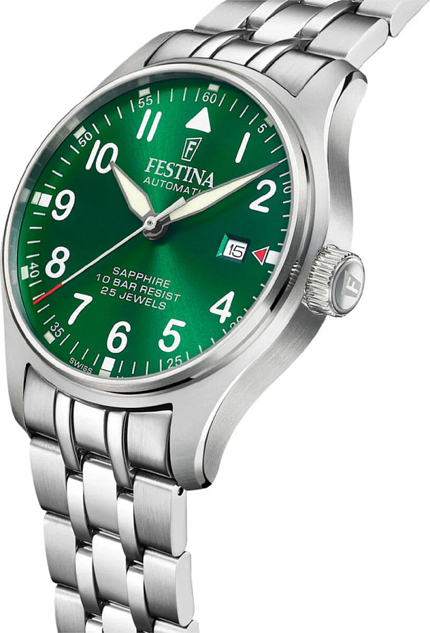 Часы Festina Swiss Made F20151/B — механические, металл сталь