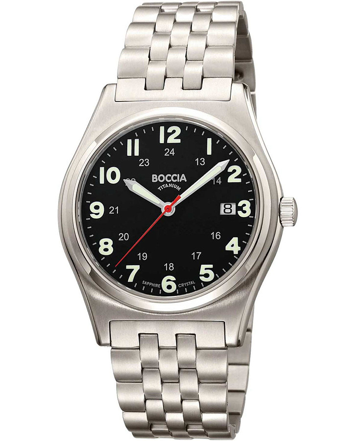 Часы Boccia Titanium Circle-Ova 3674-02 — мужские, черный