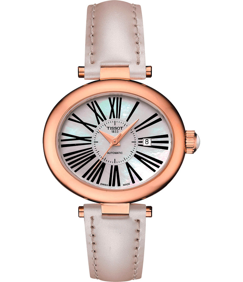 Часы Tissot Glamorous Lady Automatic 18K Gold T917.307.76.113.00 — женские, перламутровый