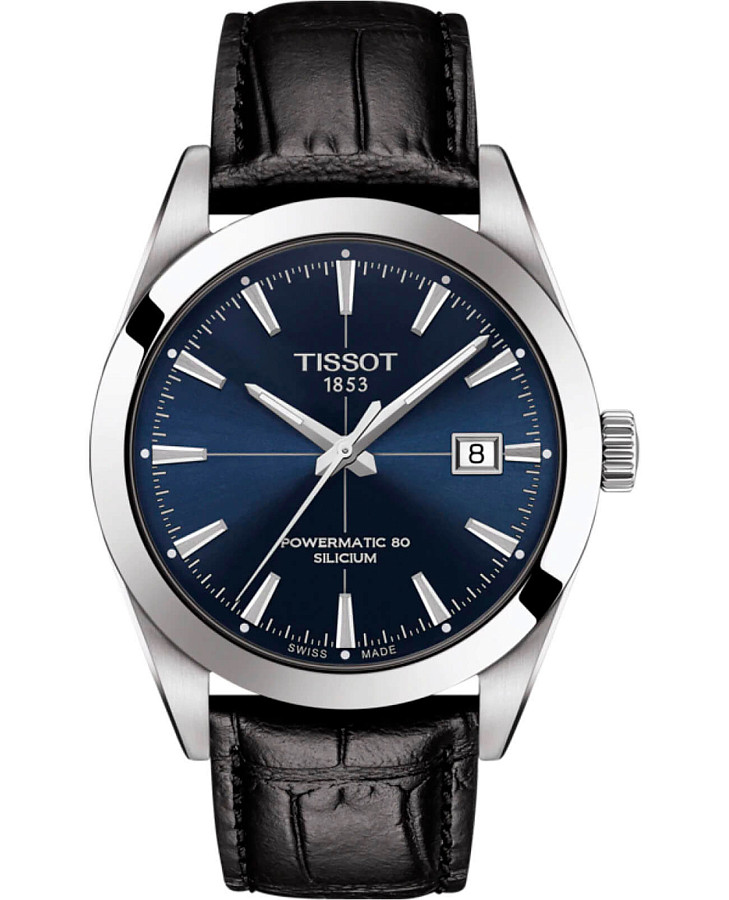 Часы Tissot Gentleman Powermatic 80 Silicium T127.407.16.041.01 — мужские, синий