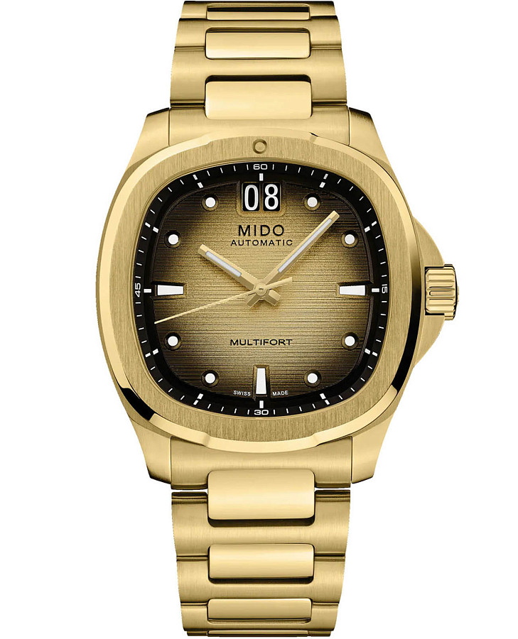 Часы Mido Multifort TV Big Date M049.526.33.021.00 — мужские, желтый