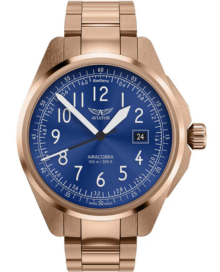 Часы Aviator Airacobra 43 Type B V.1.38.2.325.5 — мужские, синий