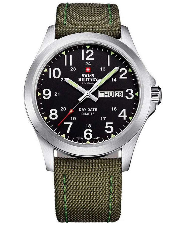 Часы Swiss Military by Chrono Day Date SMP36040.05 — мужские, черный