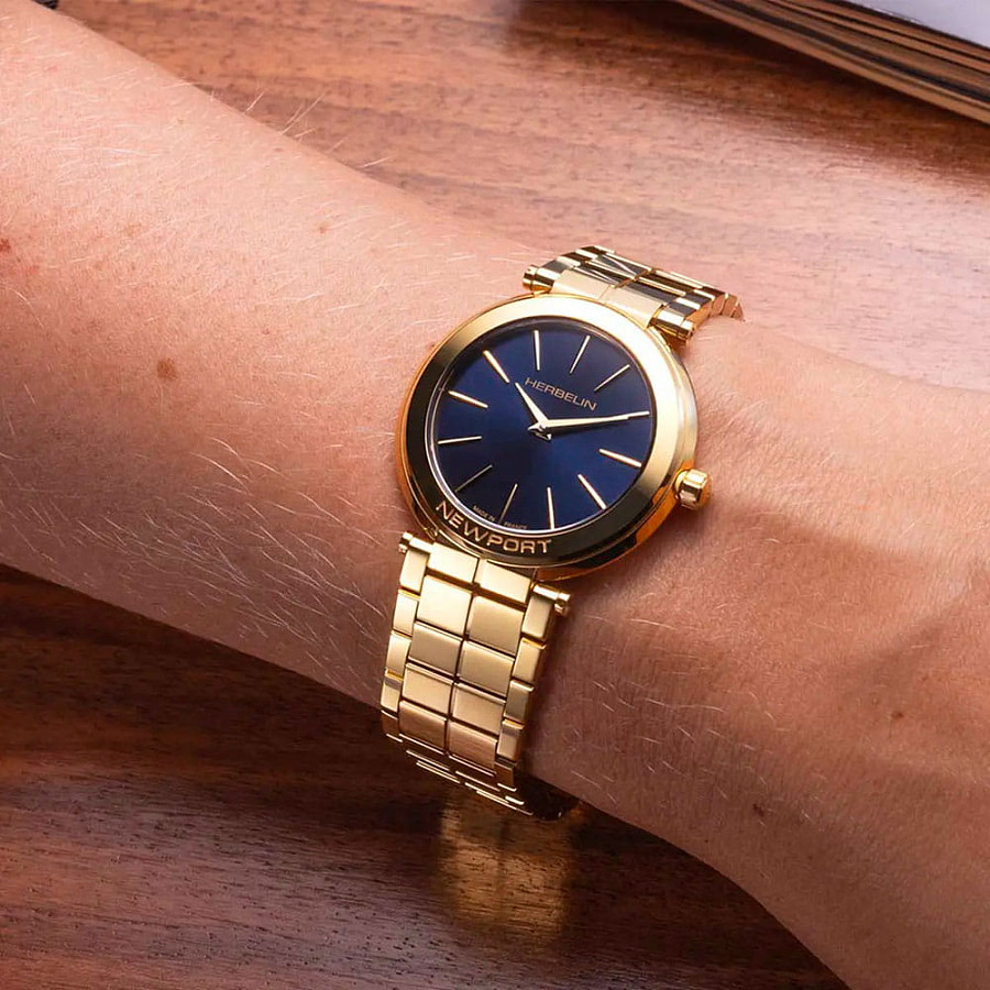 Часы Herbelin Newport Slim 16922BP15 — кварцевые, сталь металл