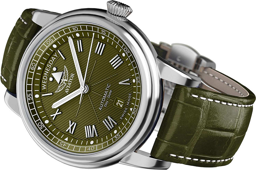 Часы Aviator Douglas Day-Date V.3.35.0.278.4 — механические, сталь металл