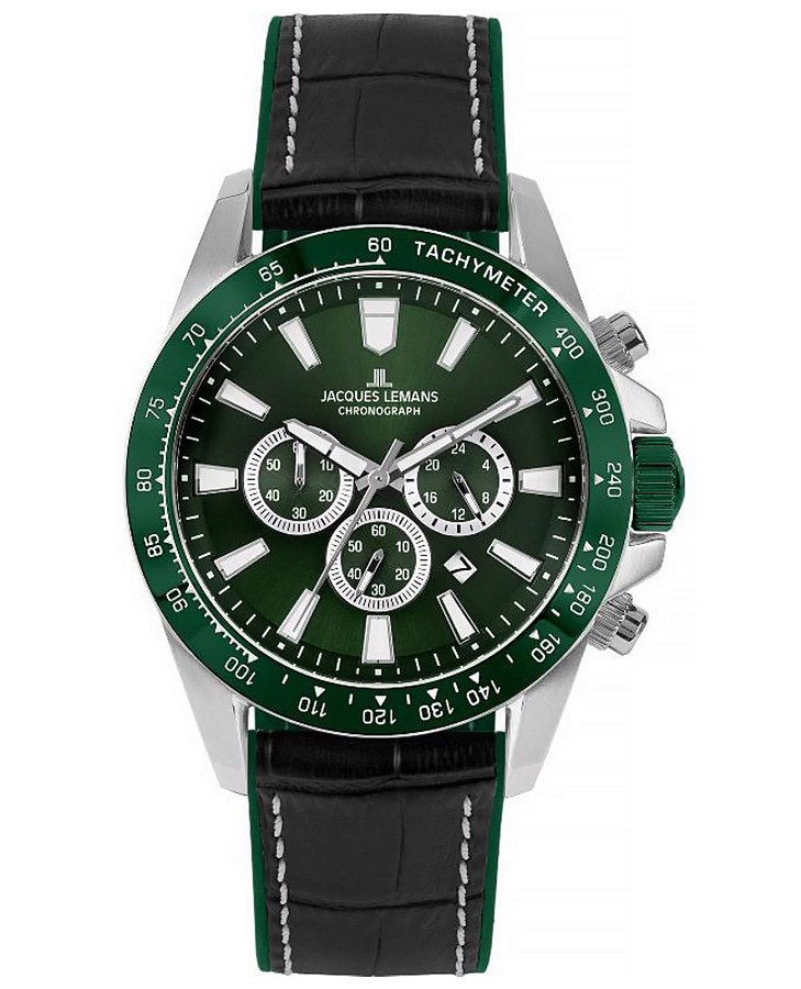 Часы Jacques Lemans Sport 1-2140C — мужские, зеленый