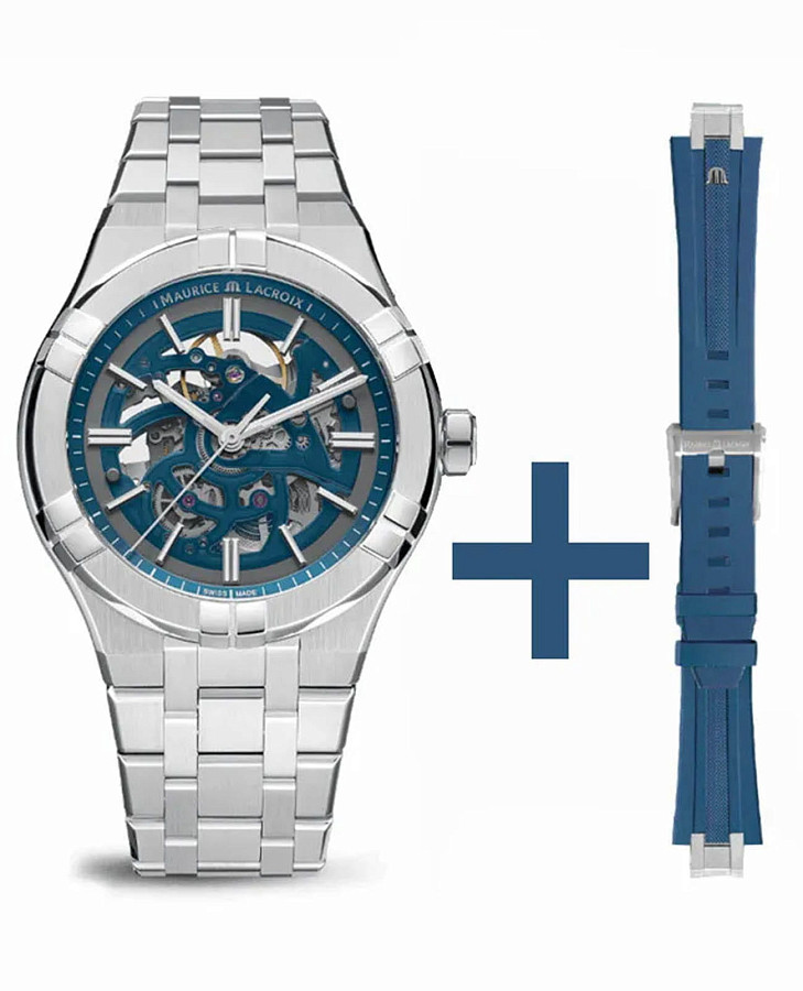 Часы Maurice Lacroix Aikon Automatic Skeleton AI6008-SS00F-031-C — нержавеющая сталь, мужские