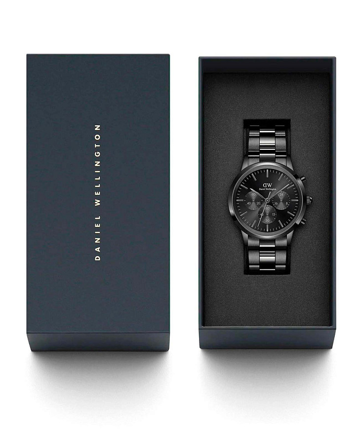 Часы Daniel Wellington Iconic Link Arctic DW00100642 — нержавеющая сталь с pvd-покрытием, мужские