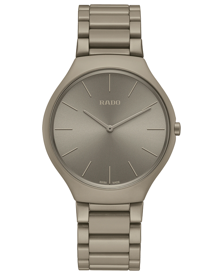 Часы Rado True Thinline Le Corbusier R27098682 — мужские, коричневый