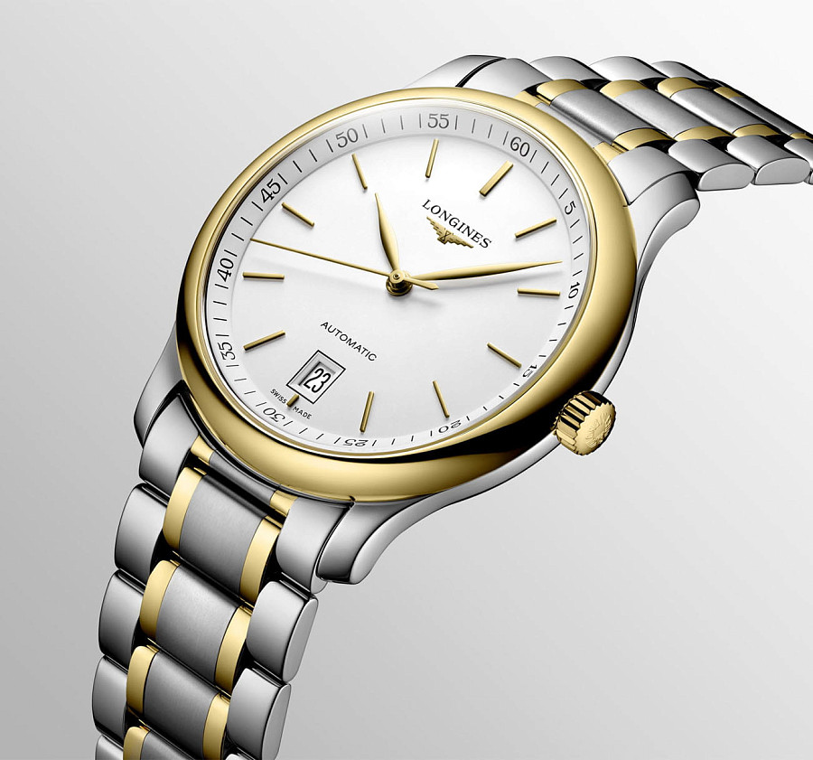 Часы Longines Master Collection L2.628.5.12.7 — мужские, нержавеющая сталь + золото 18к