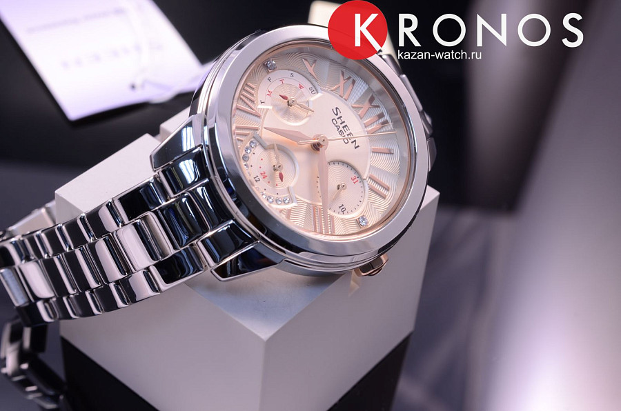 Часы Casio Sheen SHE-3059D-9A — 18-каратное желтое золото, женские