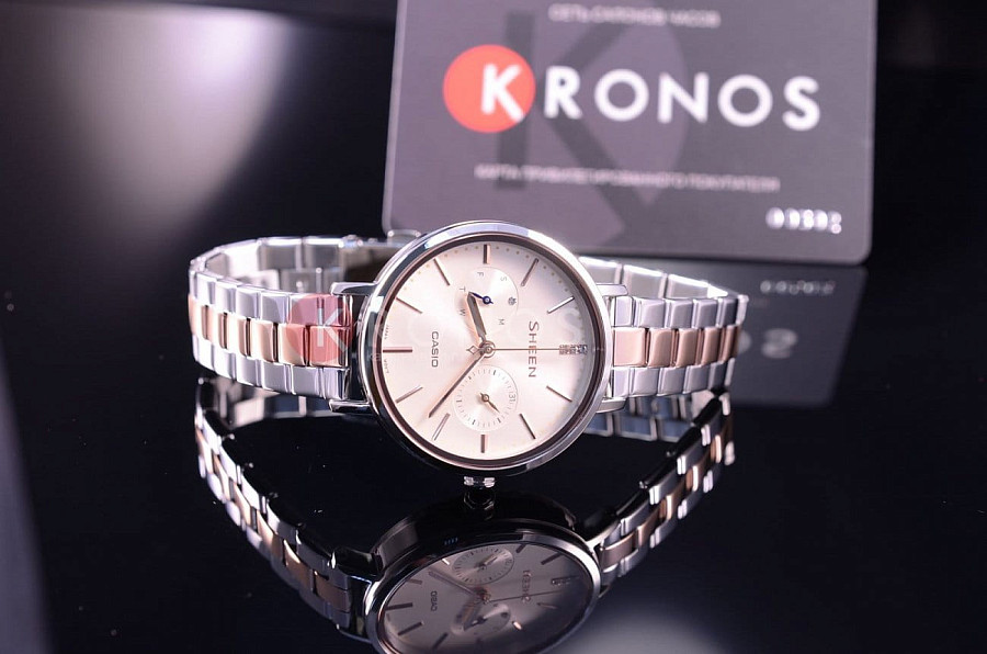 Часы Casio Sheen SHE-3054SPG-4A — кварцевые, металл сталь