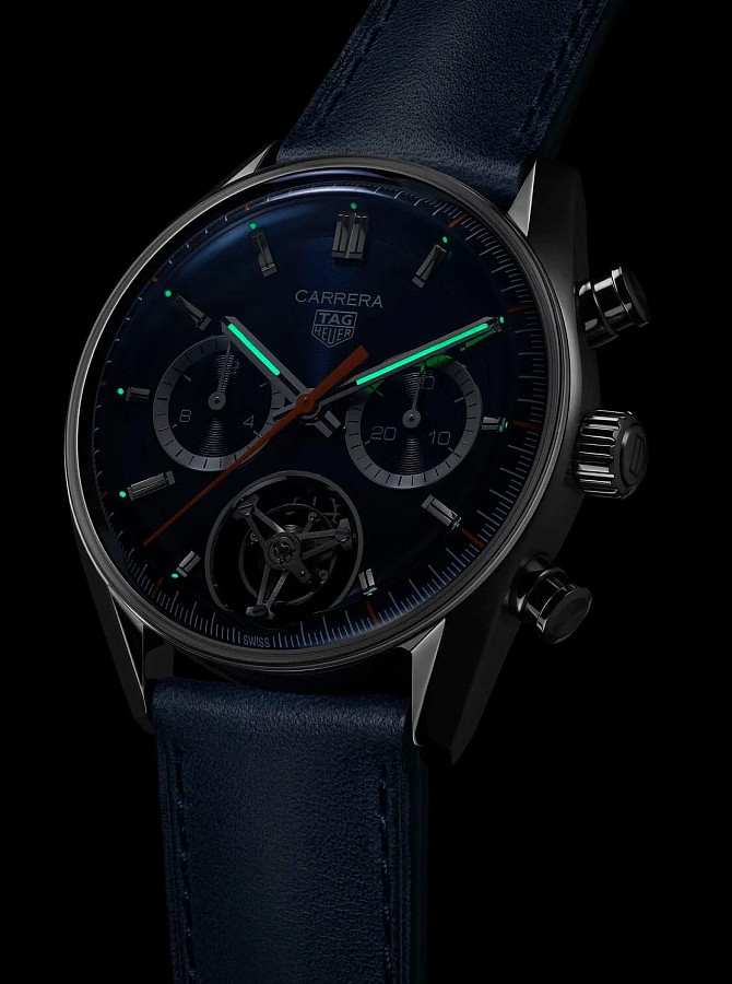 Часы TAG Heuer Carrera Chronograph Tourbillon CBS5010.FC6543 — мужские, кожаный