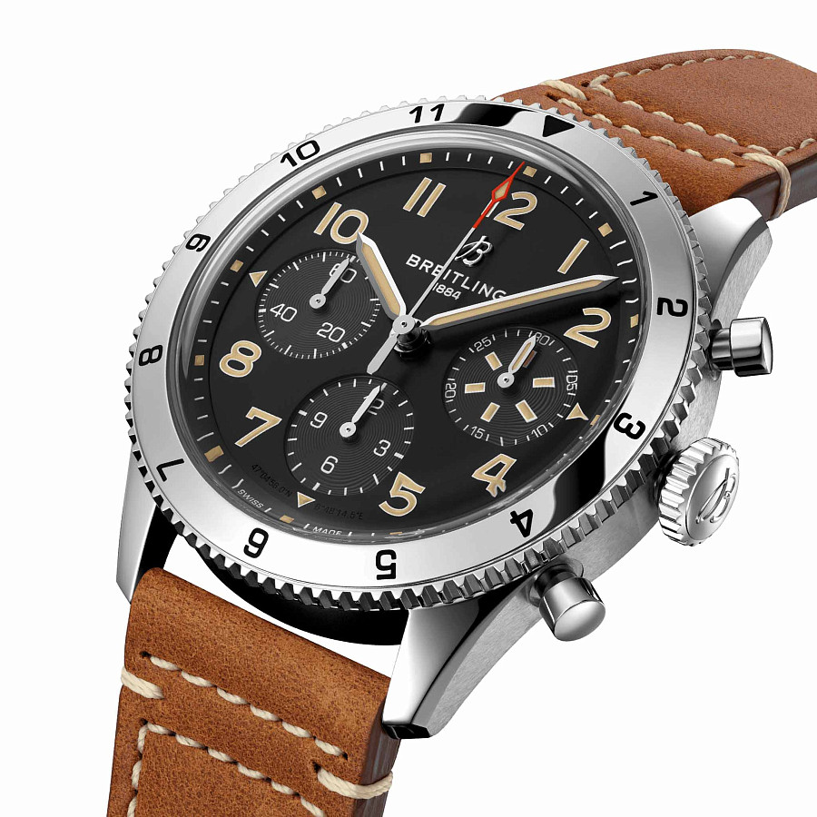 Часы Breitling Classic Avi Chronograph 42 P-51 Mustang A233803A1B1X1 — механические, сталь металл