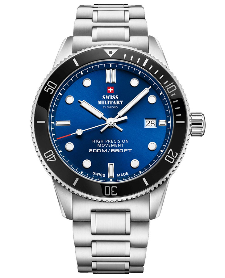 Часы Swiss Military by Chrono Сверхточные SM34088.02 — мужские, синий