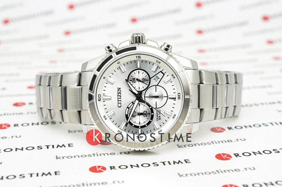 Часы Citizen Chronograph AN8200-50A — кварцевые, сталь металл