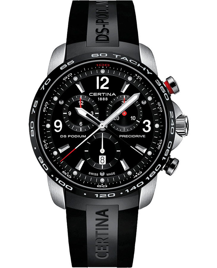 Часы Certina DS Podium Chronograph 1/100 sec C001.647.27.057.00 — мужские, черный