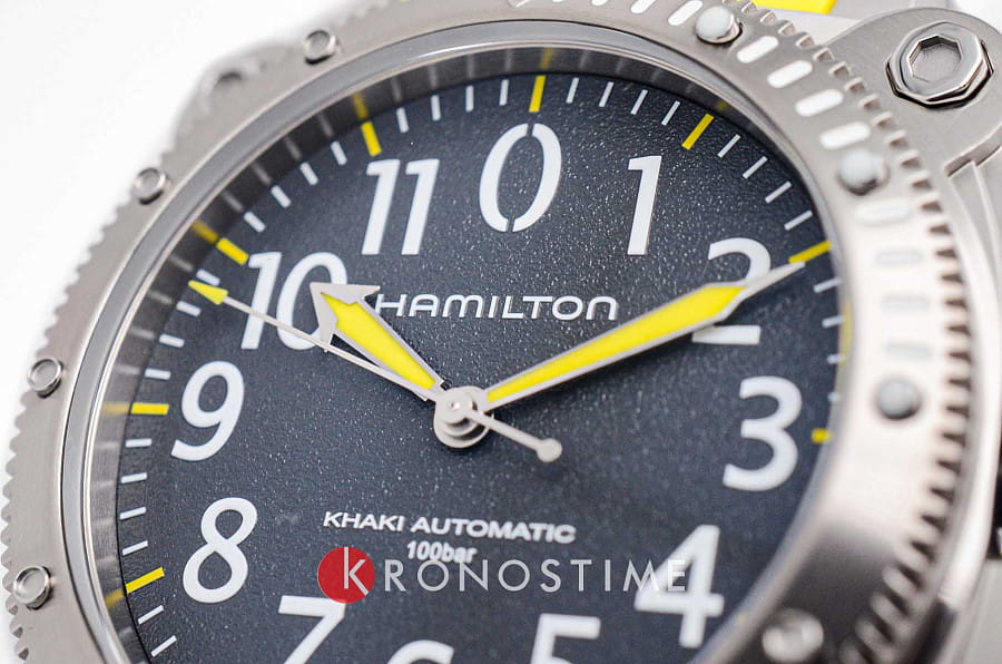 Часы Hamilton Khaki Navy Belowzero Auto Titanium H78535380 — мужские, каучук
