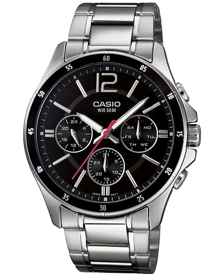 Часы Casio Collection MTP-1374D-1AVDF (MTP-1374D-1A) — мужские, черный