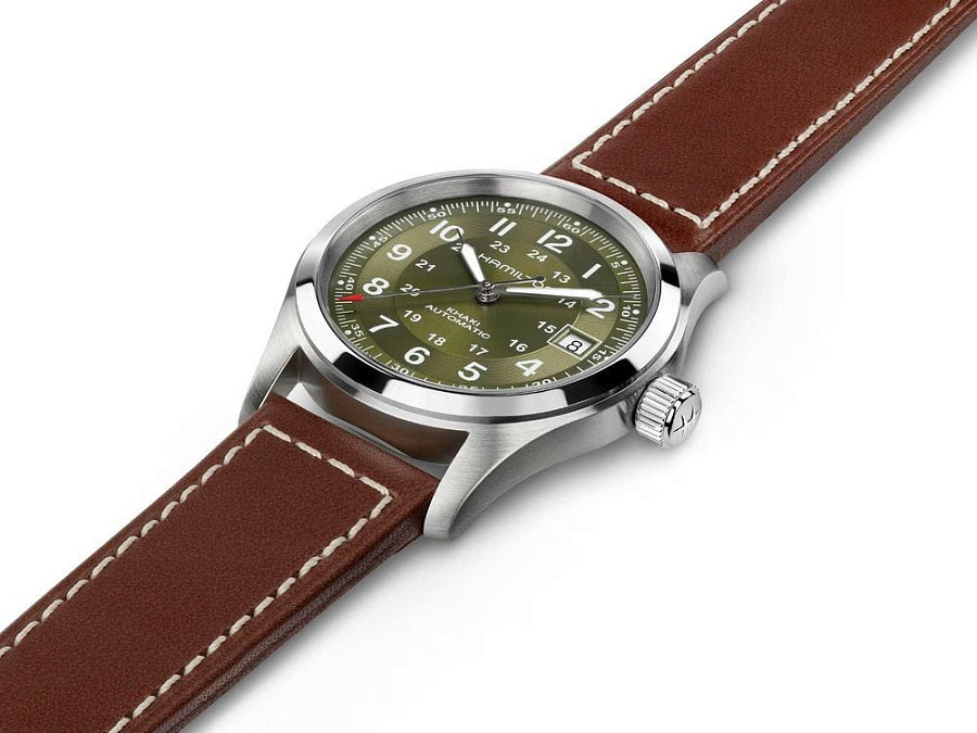 Часы Hamilton Khaki Field Auto H70455560 — зеленый, сталь