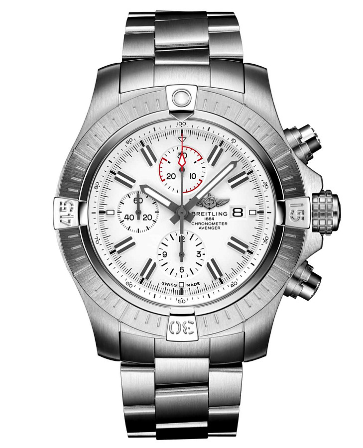 Часы Breitling Super Avenger Chronograph 48 A133751A1A1A1 — мужские, белый