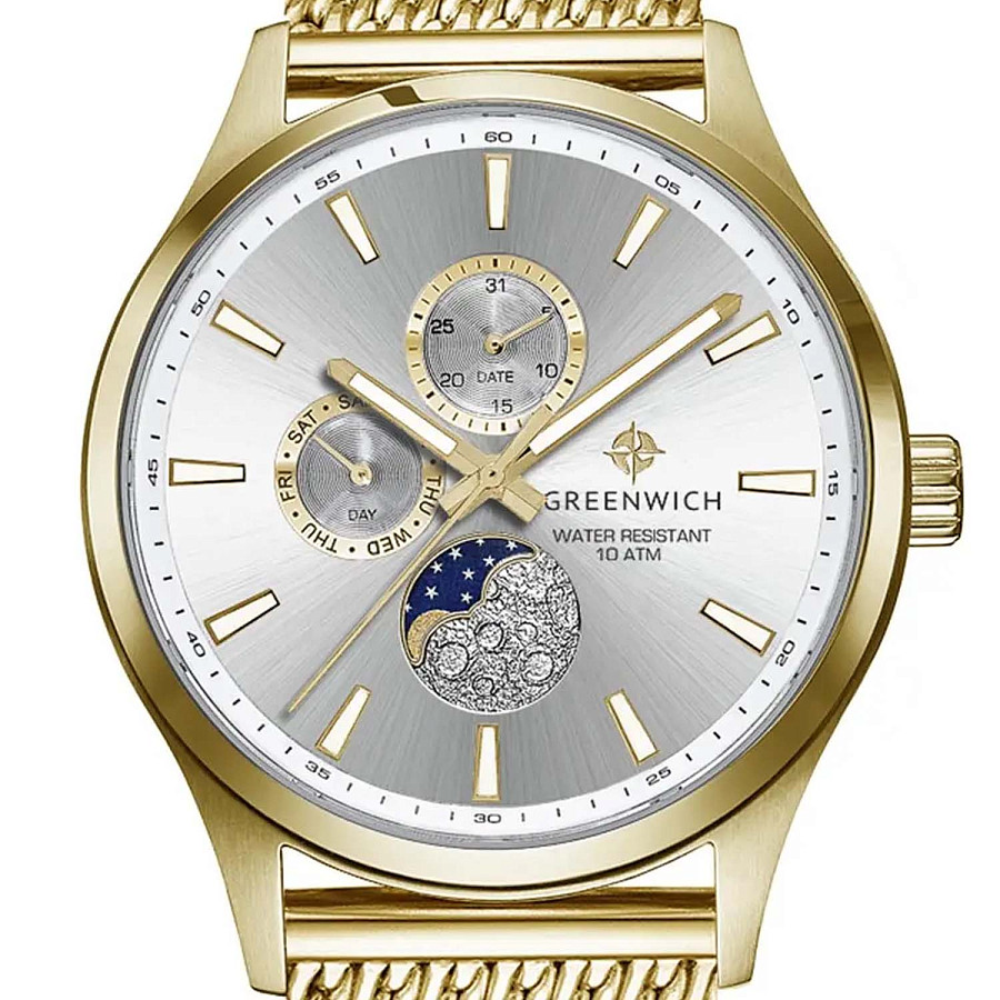 Часы Greenwich Moon Walker GW 058.29.33 — кварцевые, металл сталь