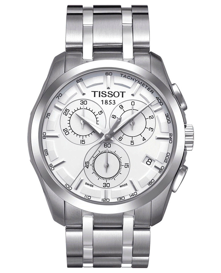 Часы Tissot Couturier Chronograph T035.617.11.031.00 — мужские, белый