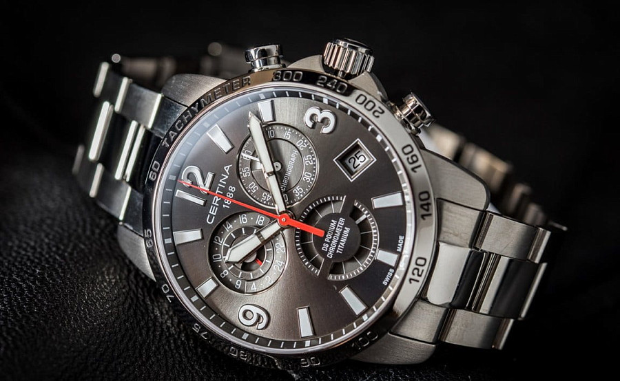 Часы Certina DS Podium Chronograph GMT C034.654.44.087.00 — титан металл, Швейцария