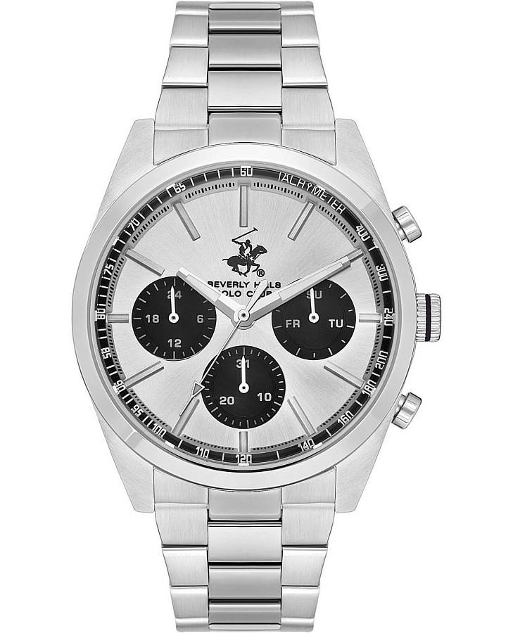 Часы Beverly Hills Polo Club Quartz BP3618X.330 — мужские, серебристый