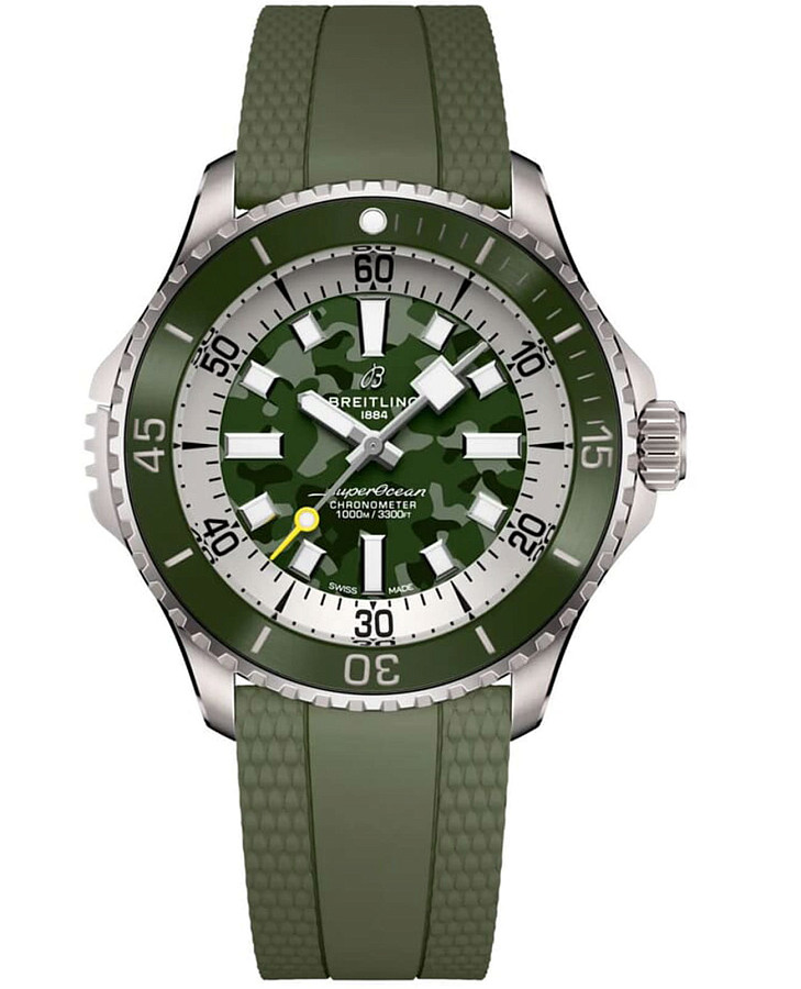 Часы Breitling Superocean Automatic 46 Super Diver E10379D31L1S1 — мужские, зеленый