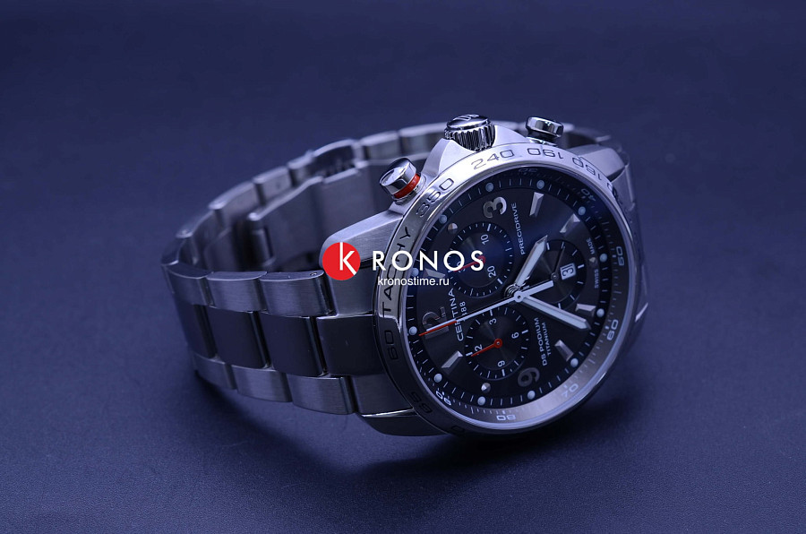 Часы Certina DS Podium Chronograph 1/100 sec C001.647.44.087.00 — титан металл, титановый