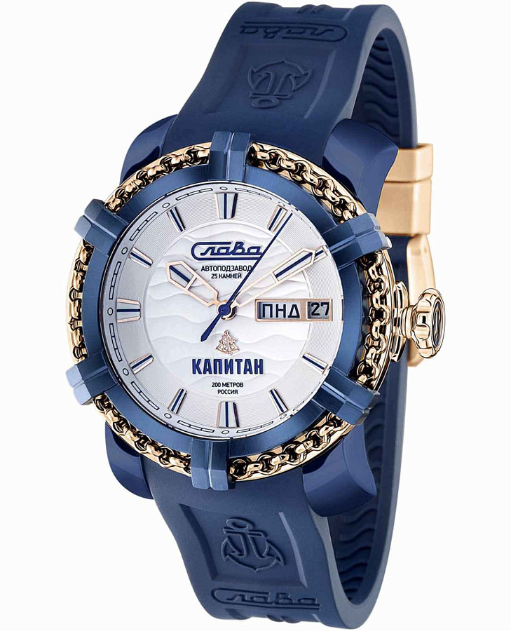 Часы Слава Капитан 2473245/800-2427 — мужские, белый