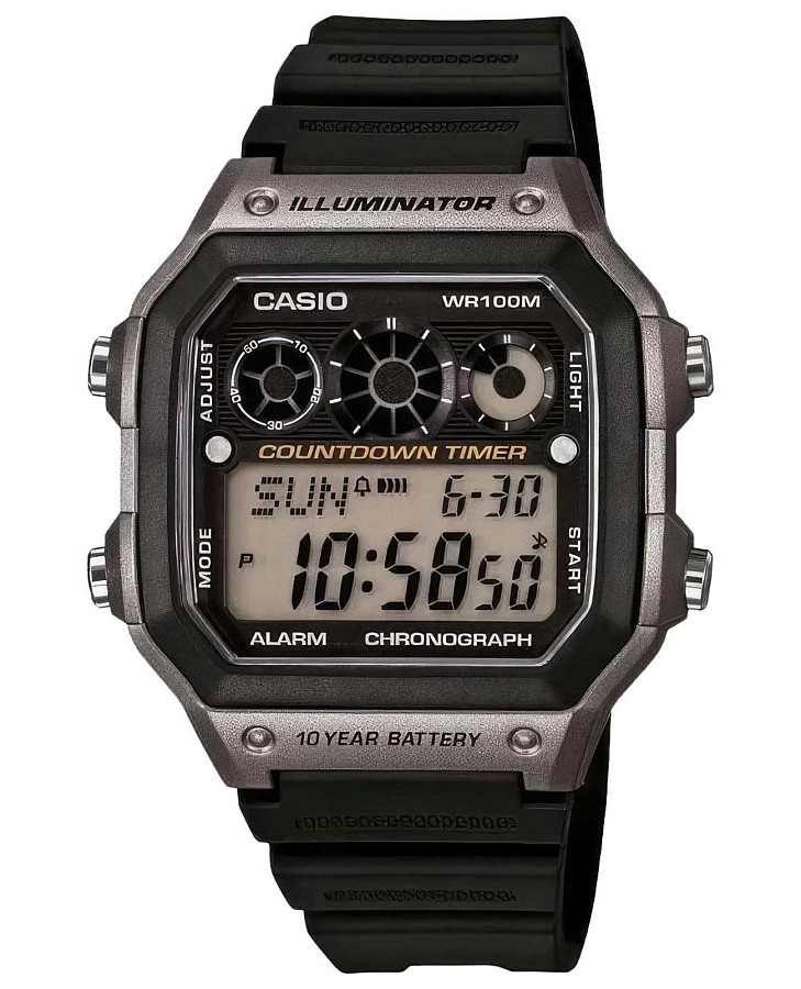 Часы Casio Illuminator AE-1300WH-8AVDF (AE-1300WH-8A) — мужские, черный