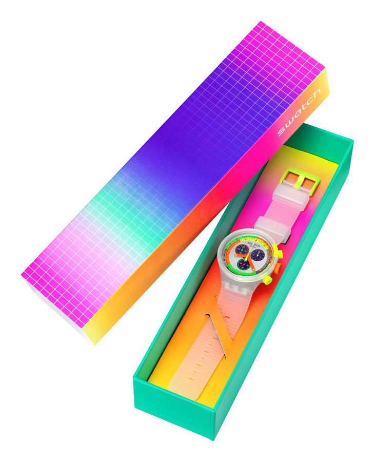 Часы Swatch Big Bold Chrono SB02K100 — силикон, мужские