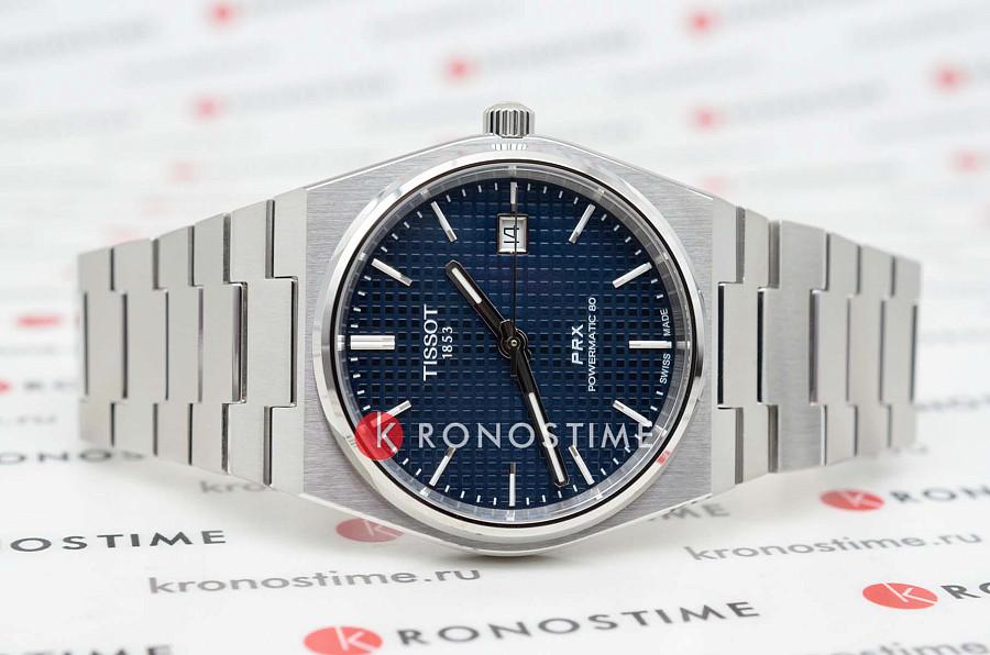 Часы Tissot PRX Ocean Blue Powermatic 80 T137.407.11.041.00 — механические, сталь металл