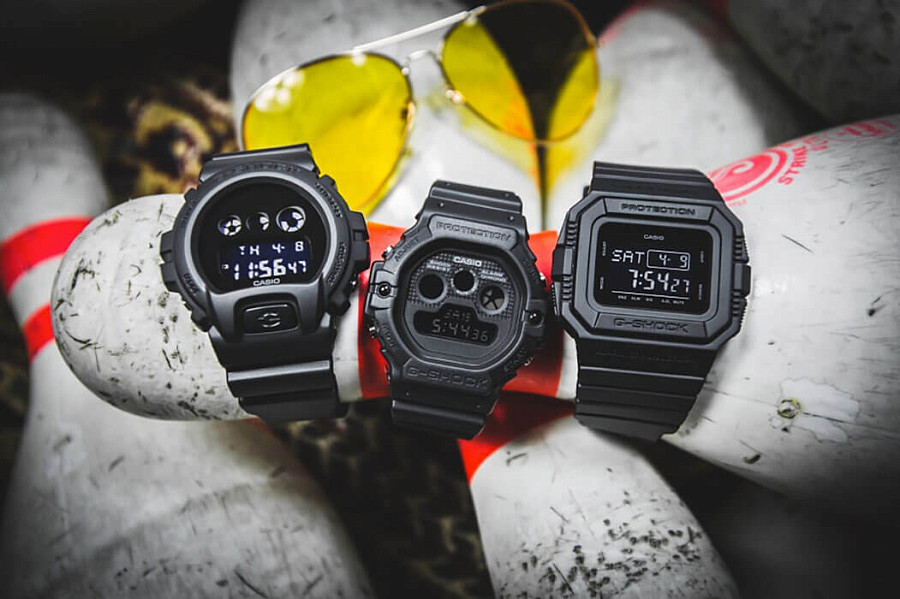 Часы Casio G-Shock DW-D5500BB-1 — пластик, черный