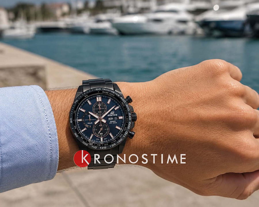 Часы Casio Edifice EFR-574DC-2A — кварцевые, металл сталь карбон