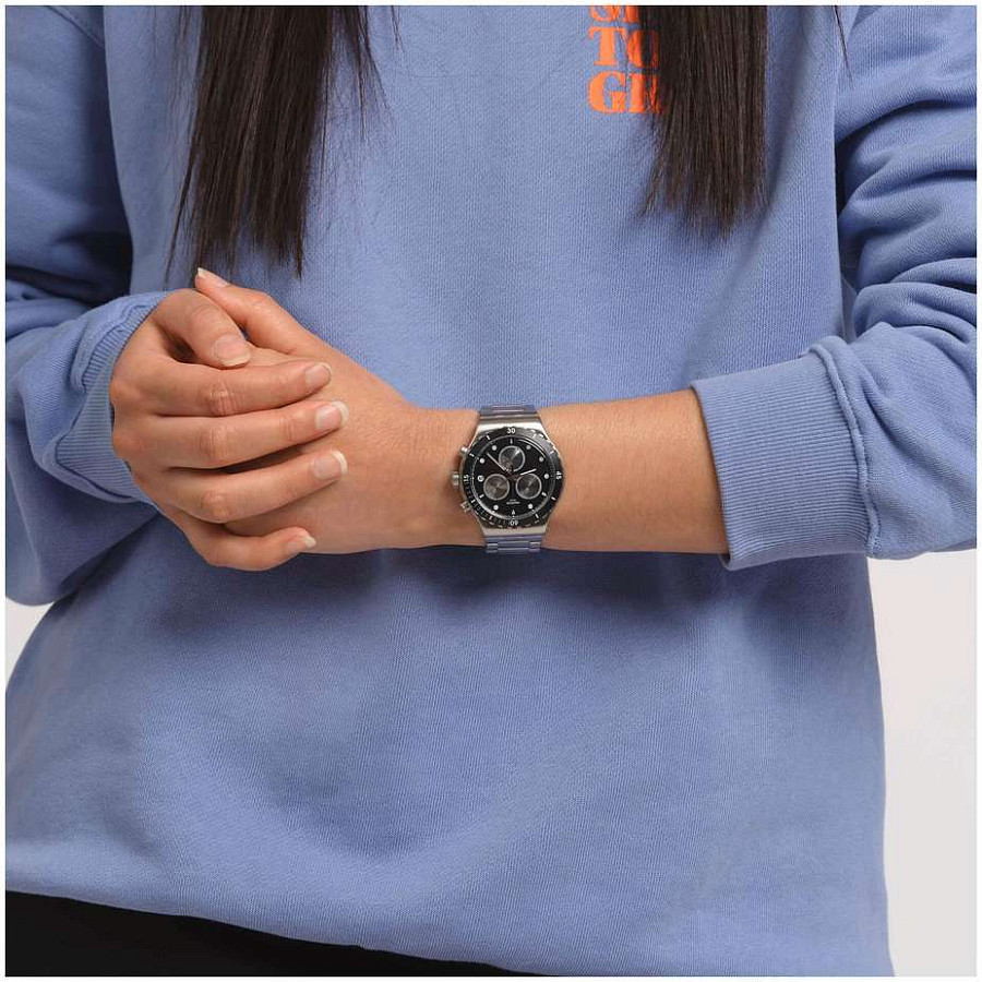 Часы Swatch I New Chrono YVS487G — металл сталь, Швейцария