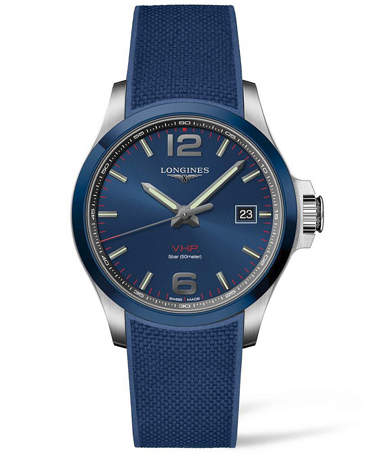 Часы Longines Conquest V.H.P. L3.729.4.96.9 — мужские, синий