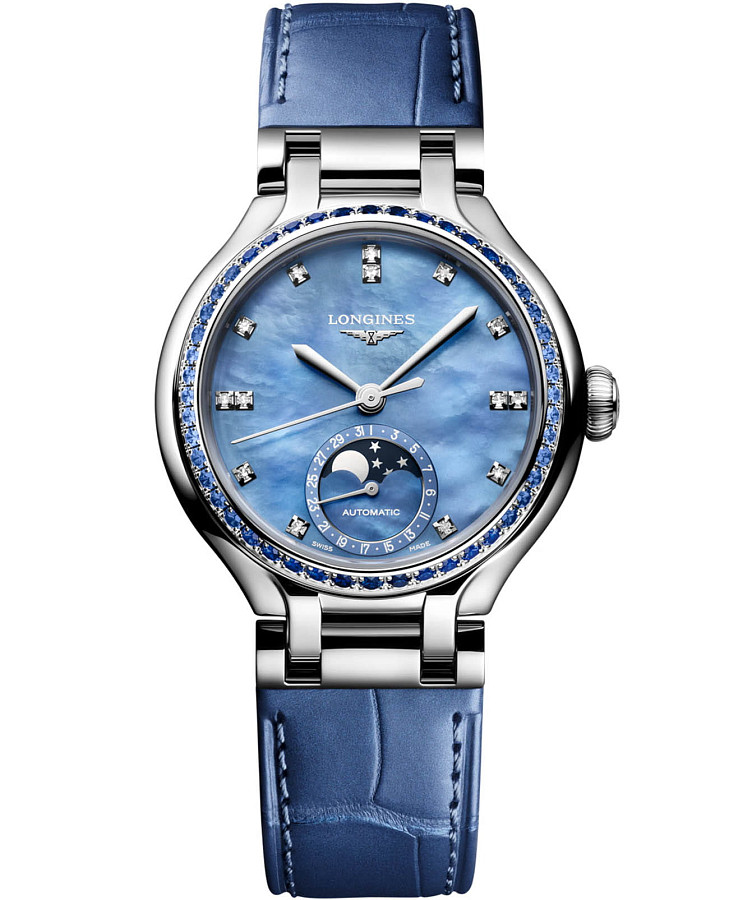 Часы Longines PrimaLuna Moonphase L8.126.0.97.2 — женские, синий