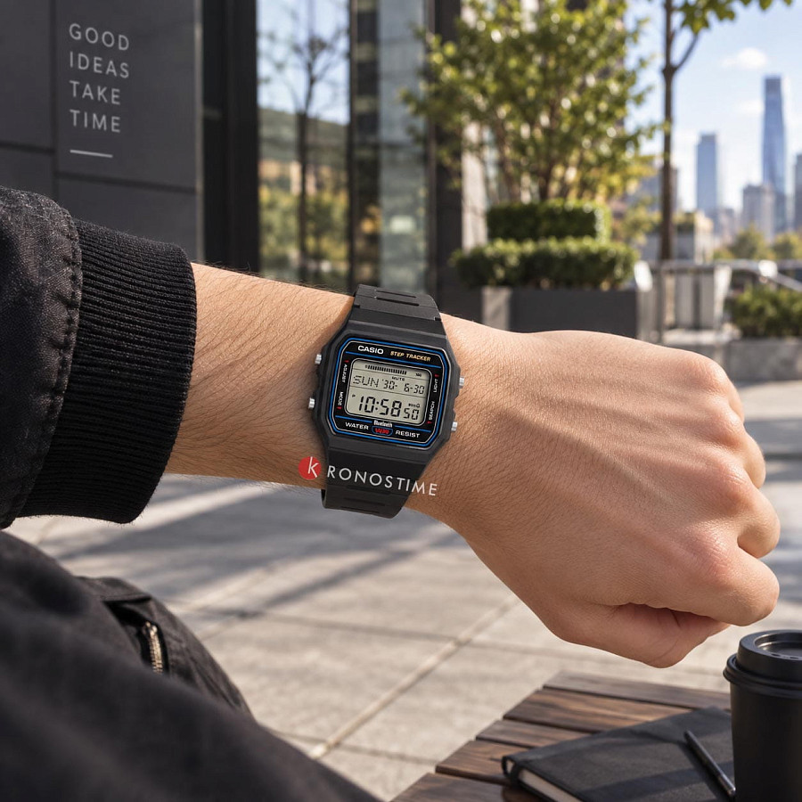 Часы Casio F-B100W-1A — пластик, мужские