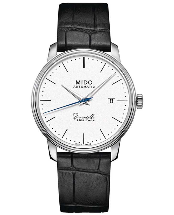 Часы Mido Baroncelli Heritage Gent M027.407.16.010.00 — мужские, белый