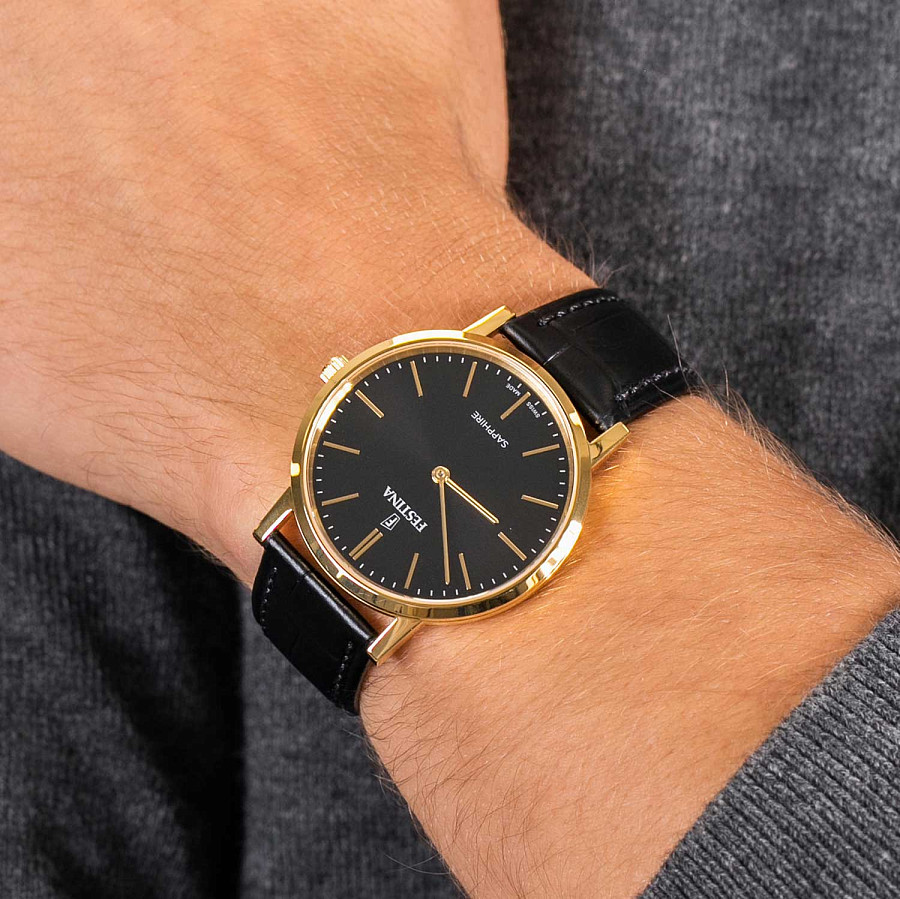 Часы Festina Swiss Made F20016/3 — кварцевые, сталь металл