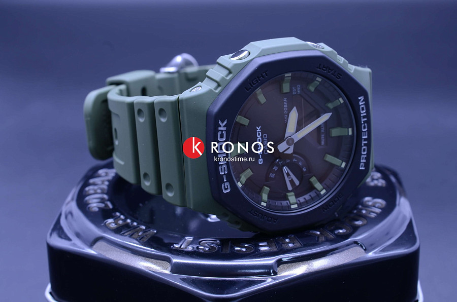 Часы Casio G-Shock GA-2110SU-3ADR (GA-2110SU-3A) — мужские, зеленый