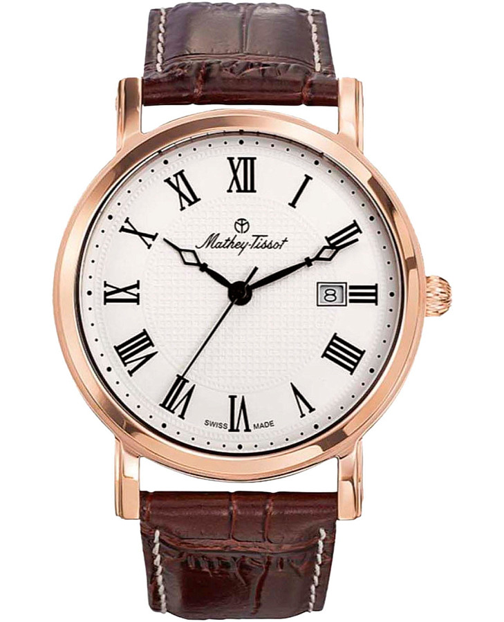 Часы Mathey-Tissot City Leather HB611251PBR — мужские, белый