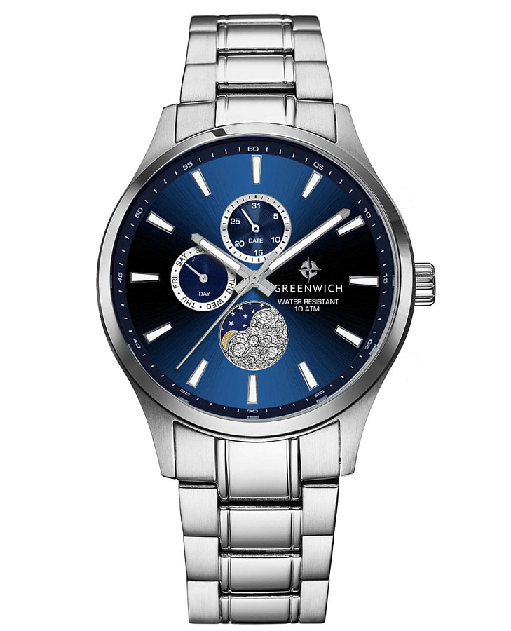 Часы Greenwich Moon Walker GW 058.10.36 — мужские, синий