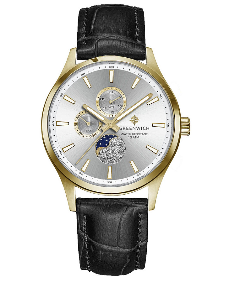 Часы Greenwich Moon Walker GW 058.21.33 — мужские, серебристый