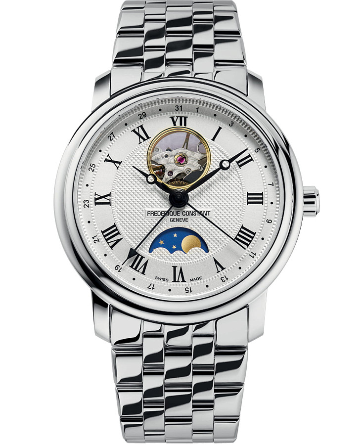 Часы Frederique Constant Classics Heart Beat Moonphase FC-335MC4P6B2 — мужские, белый